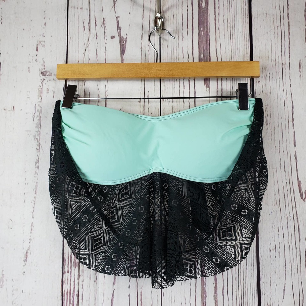 Midnight Hour Bathing Suit Halter Top Womens Size Large Green